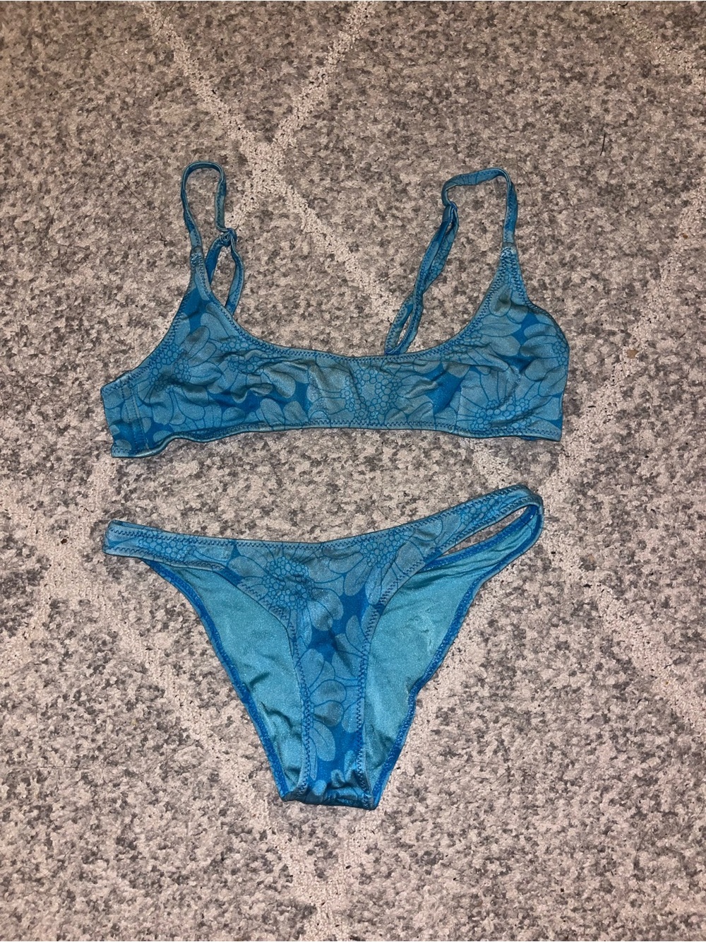 triangl swimwear Blue Floral Bralette Bikini Set